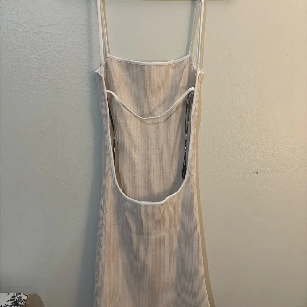 SER.O.YA Cream Ribbed Slip Dress - Picture 5 of 6